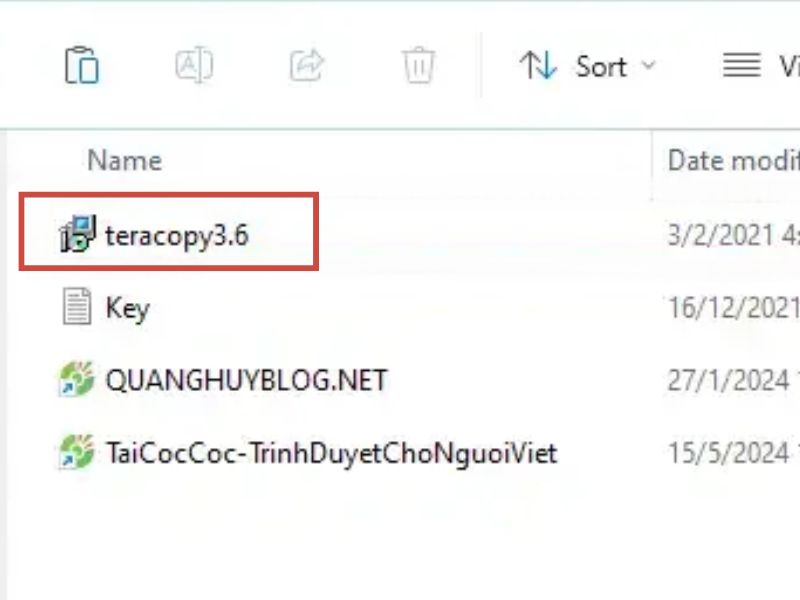 Bước 2: Giải nén phần mềm Teracopy